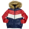8 Ball Men's Fur Hooded Tri Color Sheepskin Leather Jacket