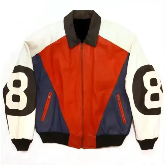 8 Ball Men's Michael Hoban Red and Purple Leather Jacket