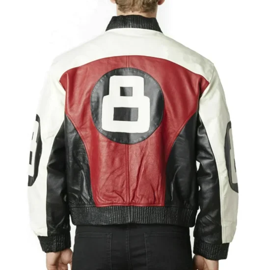 8 Ball Men's Red Leather Jacket