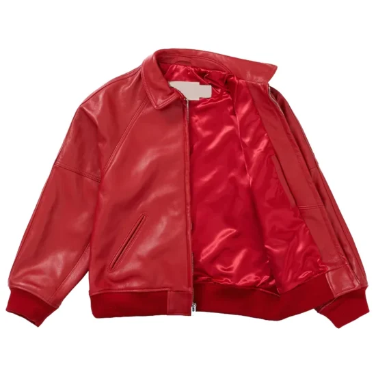 8 Ball Men's Supreme AW19 Martin Wong Red Leather Jacket