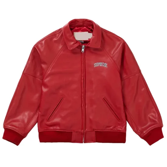8 Ball Men's Supreme Red Leather Jacket