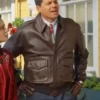 A Biltmore Christmas 2023 Kristoffer Polaha Brown Leather Jacket