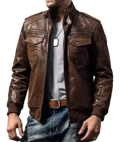 Adam Brown Motorcycle Genuine Leather Jacket