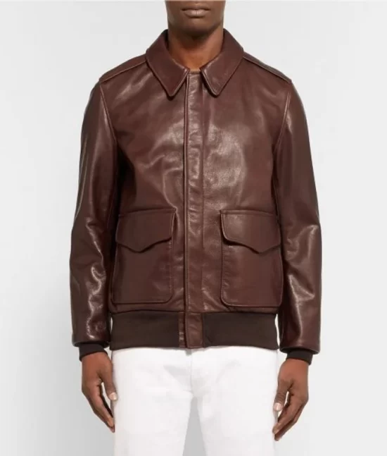 Adam Spencer Bomber Brown Leather Jacket