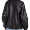 Aida Black A-2 Bomber Top Leather Jacket