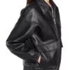Aida Black A-2 Bomber Real Leather Jacket