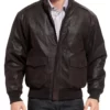 Air Force A2 Flight Brown Bomber Real Leather Jacket