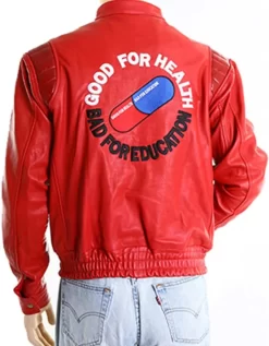 Akira Kaneda Good For Health Bad For Education Leather Jacket Back