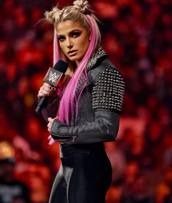 Alexa Bliss Black Spike Studded Biker Jacket