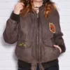 Amelia Brown A-2 Bomber Leather Jacket