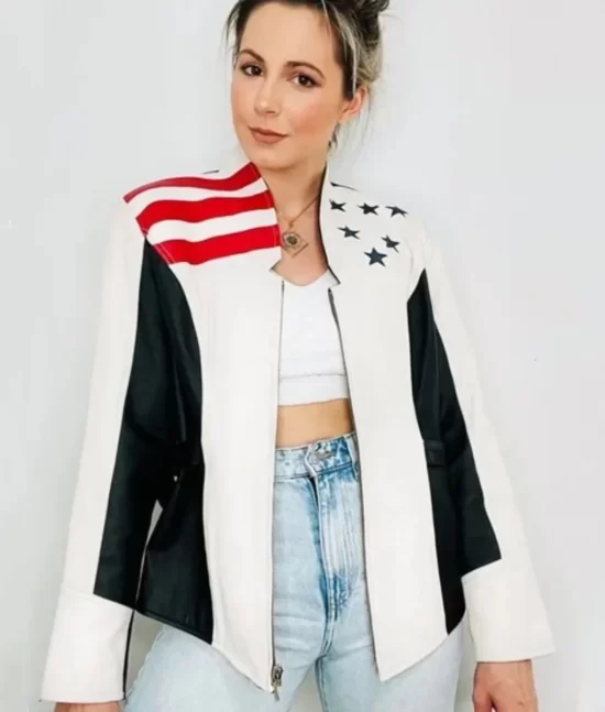 American Flag Classic Top Leather Jacket