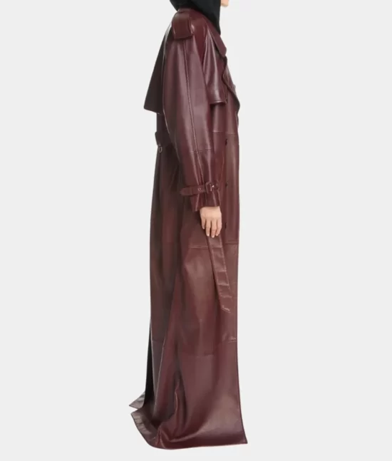 American Horror Story S12 Kim Kardashian Maroon Best Leather Coat