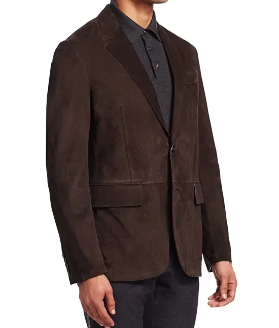 Amiri Men’s Classic Brown Leather Blazer