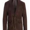 Amiri Men’s Classic Brown Real Suede Leather Blazer