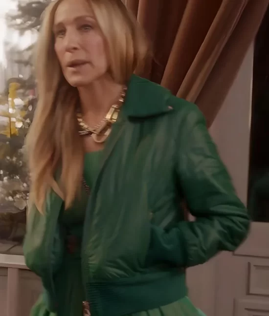 And Just Like That S02 Carrie Bradshaw Green Premium Leather Jacket