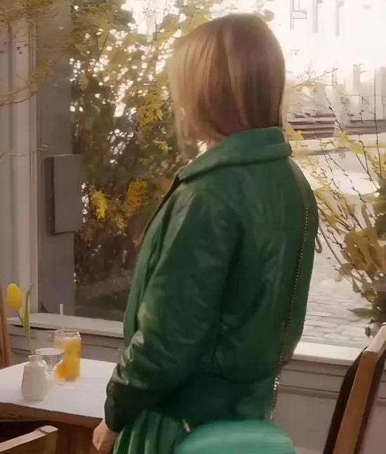 And Just Like That S02 Carrie Bradshaw Green Real Leather Jacket