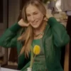 And Just Like That S02 Carrie Bradshaw Green Top Leather Jacket