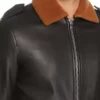 Angelo Black Aviator Leather Jacket