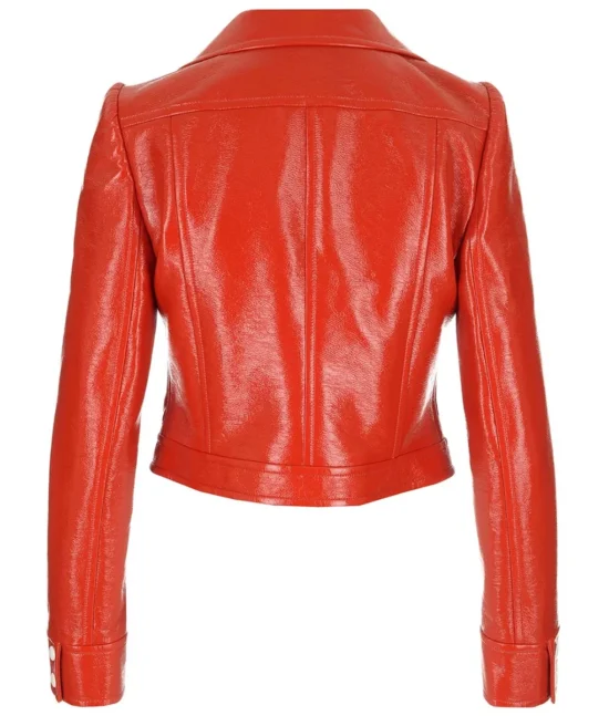 Anya Taylor Joy Red Leather Jacket Back