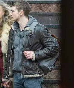 April X Connor Storrie Brown Aviator Leather Jacket
