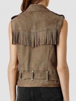 Pretty Little Liars Lucy Hale Suede Brown Leather Vest