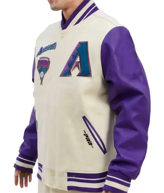 Arizona Purple Varsity Real Leather Jacket