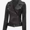 Arkansas Womens Asymmetrical Biker Full Genuine Leather Jacket