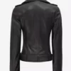 Arkansas Womens Asymmetrical Leather Black Biker Jacket Back