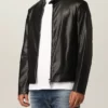 Armani Exchange Biker Jacket In Synthetic Leather