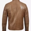 Austin Men's Cafe Racer Camel Waxed Lexury Leather Jackets