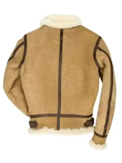 B3 Bomber Suede Leather Shearling Jacket Back
