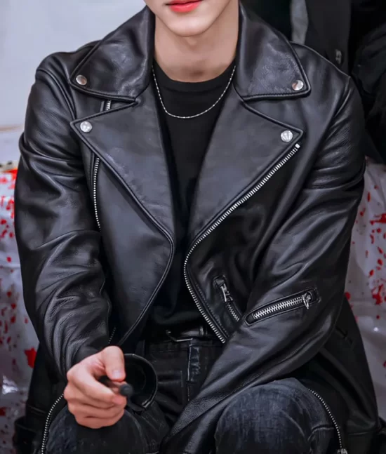 BTS Jaemin Black Biker Best Leather Jacket