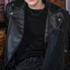BTS Jaemin Black Biker Genuine Leather Jacket