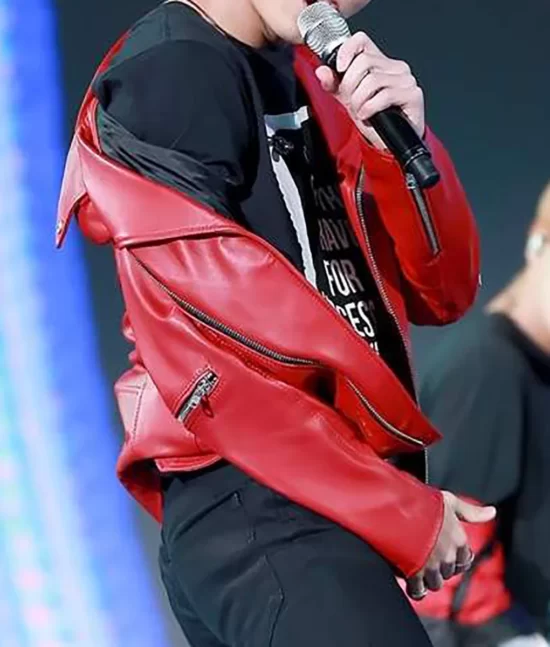 BTS Jungkook Red Biker Jacket