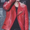 BTS Jungkook Red Biker Pure Leather Jacket