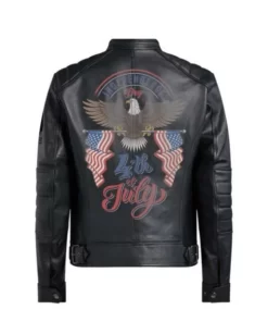 Bald Eagle Black Leather Jacket