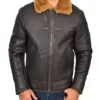 Bamboo Brown B3 Bomber Genuine Leather Jacket