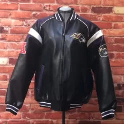 Bartolemo Baltimore Ravens NFL Bomber Genuine Leather Jacket