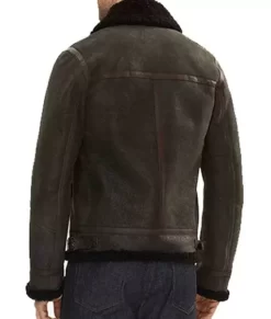 Batisto Vintage Brown Aviator Shearling Bomber Top Leather Jacket