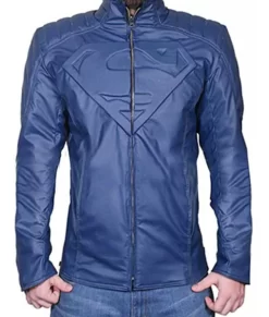 Batman V Superman Dawn of Justice Blue Leather Jacket