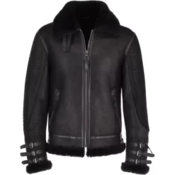 Bennett Black Belted SF Best Bomber Leather Jacket