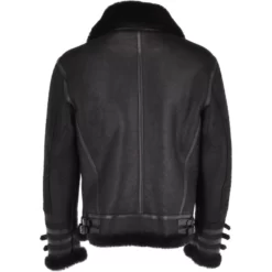 Bennett Black Belted SF Genuine Bomber Leather Jacket