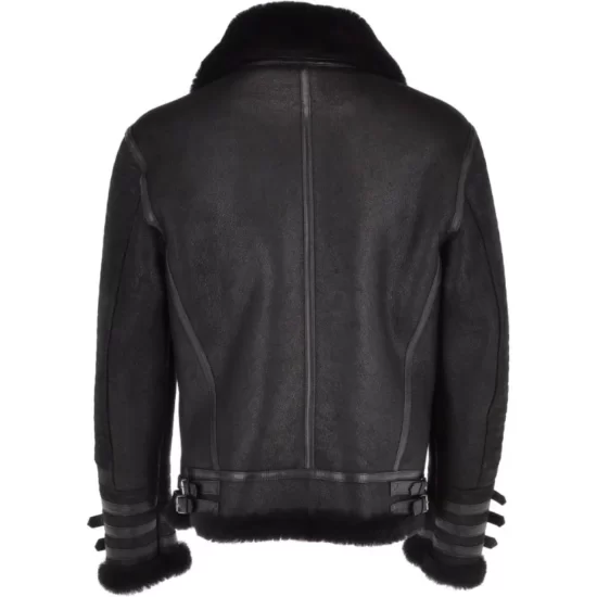 Bennett Black Belted SF Genuine Bomber Leather Jacket