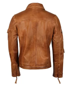 Bennett Men’s Brown Edgy Leather Racer Jacket