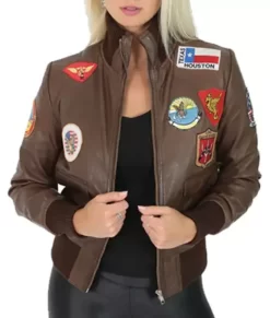 Bessie Brown A-2 Flight Real Leather Jacket