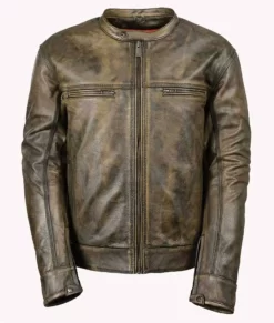 Big Barter Cafe Racer Genuine Leather Jacket