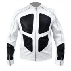 Biker White Leather Jacket