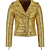 Bikers Gold Leather Jacket