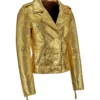Bikers Gold Faux Leather Jacket