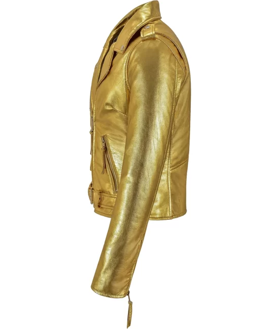 Bikers Gold Top Leather Jacket